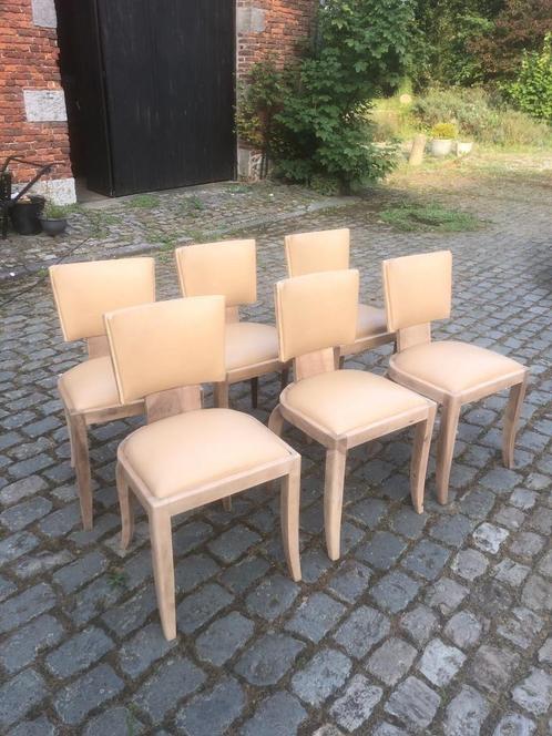 Série de six chaises Art Deco, Antiek en Kunst, Antiek | Meubels | Stoelen en Sofa's, Ophalen of Verzenden