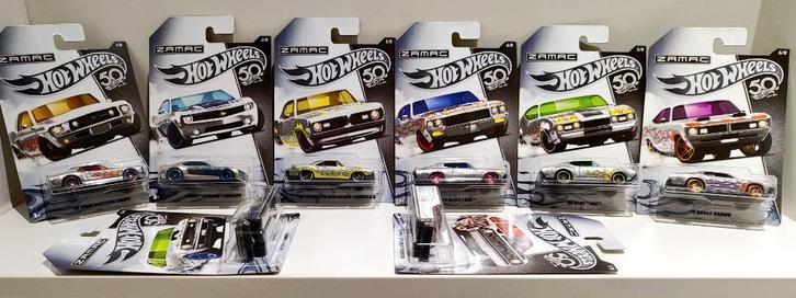 Hot Wheels lot 8x Zamac Flames Muscle 50th Anniversary(2017), Hobby en Vrije tijd, Modelauto's | Overige schalen, Ophalen of Verzenden