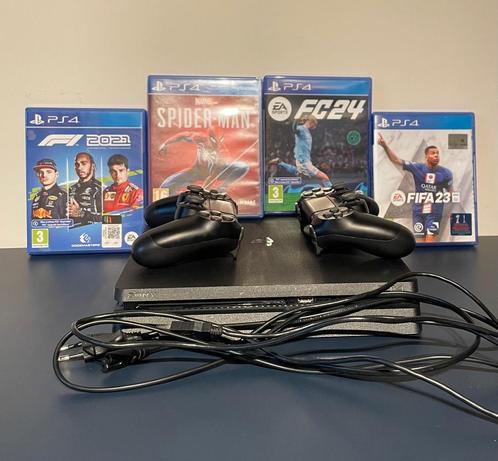 PS4 Slim 500 Go + 2 Manettes +4 Jeux +Clavier/Souris OFFERTS, Games en Spelcomputers, Spelcomputers | Sony PlayStation 4, Zo goed als nieuw
