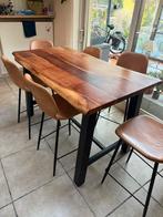 Hoge keukentafel met 6 stoelen, Ophalen, Gebruikt