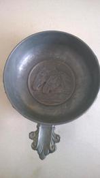 Vintage tin asbak  met 2 paarden koppen, Antiek en Kunst, Antiek | Tin, Ophalen of Verzenden