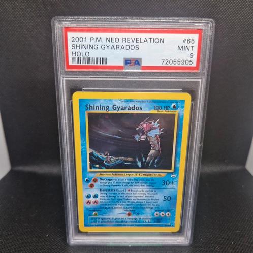 Shining Gyarados Double Holo Error Neo Revelation PSA 9, Hobby en Vrije tijd, Verzamelkaartspellen | Pokémon, Zo goed als nieuw