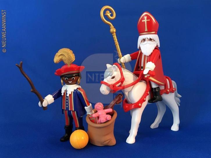 Playmobil 4893 Sinterklaas, zwarte Piet + Amerigo - COMPLEET, Diversen, Sinterklaas, Verzenden