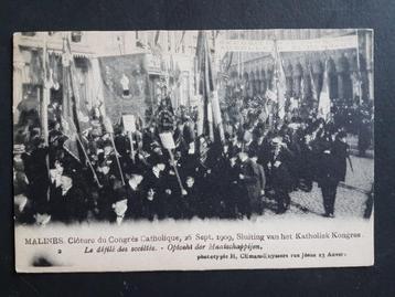Postkaart Mechelen 1909 Sluiting Katholiek Kongres 2 beschikbaar voor biedingen