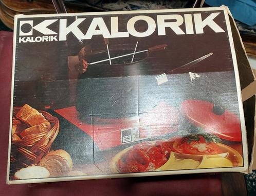 Kalorik elektrische fondueset oranje en zwart (vintage), Elektronische apparatuur, Fonduesets, Gebruikt, Fonduepan, Elektrisch