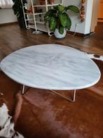 Marmeren salontafel, vorm ovaal, 100cmx78cm, Huis en Inrichting, Ophalen, Overige materialen, Gebruikt, 50 tot 100 cm