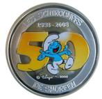 Zilveren 5 euro België 2008 Smurfen gekleurd, Postzegels en Munten, Ophalen of Verzenden, België, 10 euro