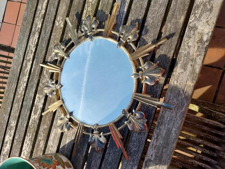 Zonnespiegel uit 1970, Huis en Inrichting, Woonaccessoires | Spiegels, Zo goed als nieuw, Ophalen of Verzenden