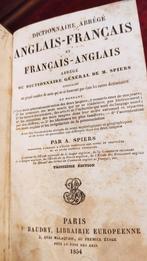 Dictionnaire abrégé Anglais Francais 1854 UITZONDERLIJK!, Antiek en Kunst, Ophalen of Verzenden