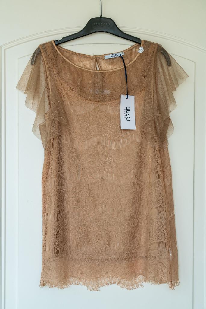 Bloes/Top merk Liu Jo, NIEUW, maat 36, Kleding | Dames, Blouses en Tunieken, Nieuw, Maat 36 (S), Beige, Verzenden