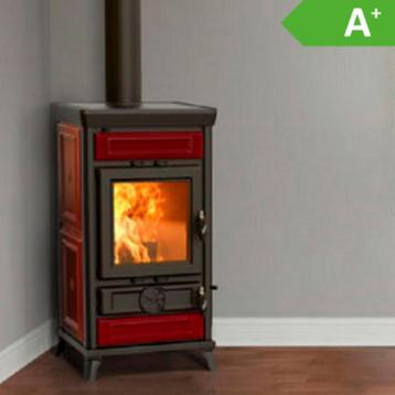 Gietijzeren Houtkachel Ilaria Bordeaux Keramiek AANBIEDING! beschikbaar voor biedingen