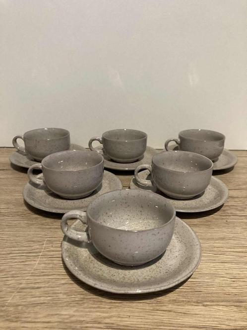 Set van 6 antieke koffiekopjes en schoteltjes, Antiek en Kunst, Antiek | Keramiek en Aardewerk, Ophalen of Verzenden