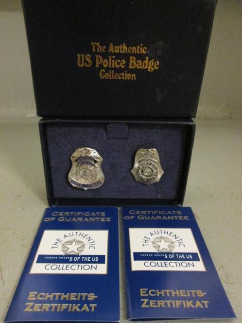 2 réductions de badge police USA (Pin's), Verzamelen, Militaria | Algemeen, Overige soorten, Embleem of Badge, Ophalen of Verzenden