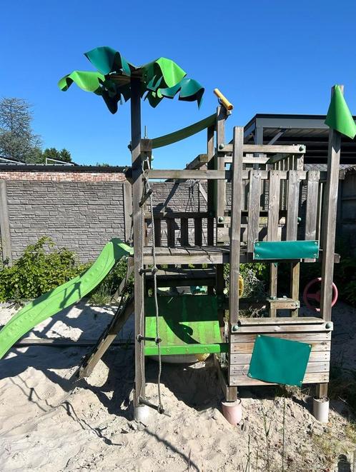 Fatmoose Speeltuin zelf af te breken, Kinderen en Baby's, Speelgoed | Buiten | Speeltoestellen, Gebruikt, Glijbaan, Klimtouw, Zandbak
