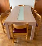 Grote tafel + 8 stoelen + kleine tafel, 50 tot 100 cm, 150 tot 200 cm, Gebruikt, Rechthoekig