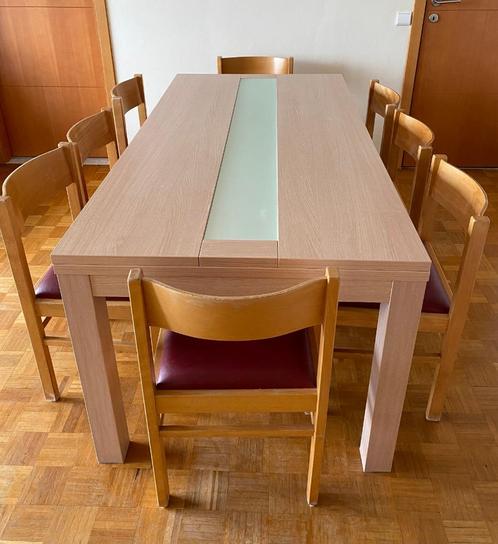 Grande table + 8 chaises + petite table, Maison & Meubles, Tables | Tables à manger, Utilisé, 50 à 100 cm, 150 à 200 cm, Cinq personnes ou plus