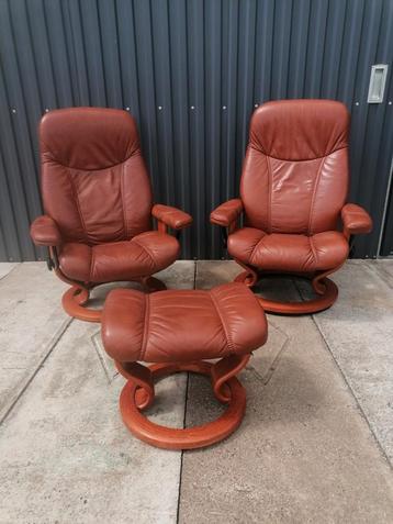 Fauteuils relax stressless cuir, Enlèvement, Comme neuf, Cuir