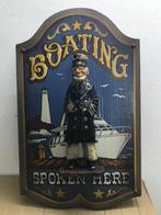 Marineblauwe houten plank in deco, Ophalen of Verzenden, Zo goed als nieuw
