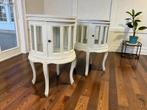 set van 2 vintage etagères / bijzettafels / vitrines, Huis en Inrichting, Ophalen of Verzenden, Gebruikt