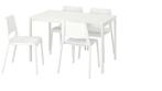 4 Garden Chairs with Table, Ophalen, Zo goed als nieuw, Plastic, Stapelbaar