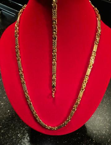 18karaat goud verguld ketting met armband Nieuw! beschikbaar voor biedingen