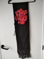 Sjaal in velours met geborduurde bloemen en parels Enolah, Kleding | Dames, Ophalen of Verzenden, Zo goed als nieuw, Sjaal