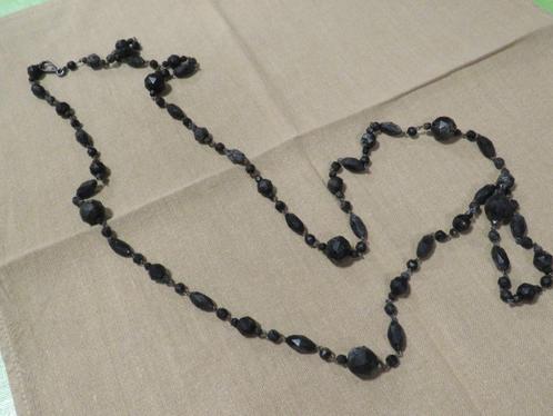 2 antieke zwarte parelkettingen, Handtassen en Accessoires, Antieke sieraden, Ketting, Overige materialen, Ophalen of Verzenden