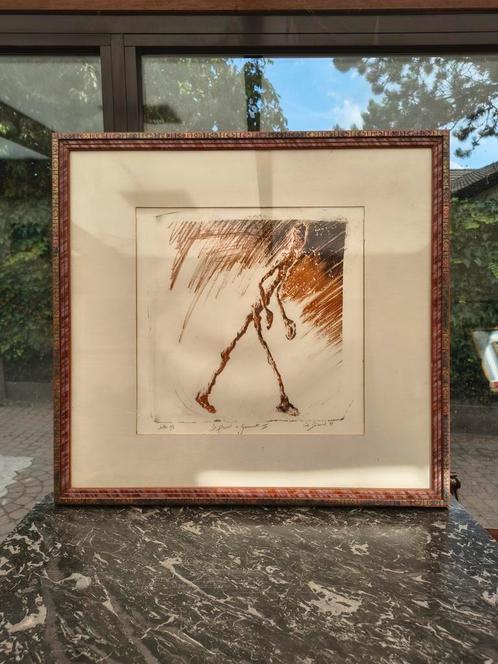 1/9 Tweekleurige Litho van 1999 - Duhamel - Giacometti, Huis en Inrichting, Woonaccessoires | Lijsten, Zo goed als nieuw, Ophalen