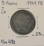 5 Francs 1941 FR     (861), Postzegels en Munten, Munten | België, Ophalen of Verzenden