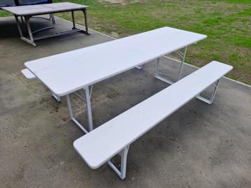 Houten Opklapbare tafel met 2 bankjes - Biertafel/Bierbank! beschikbaar voor biedingen