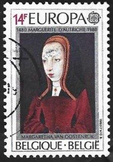 1 Postzegel Europa – Beroemdheden België 1980, Oblitéré, Enlèvement ou Envoi, Europe, Affranchi