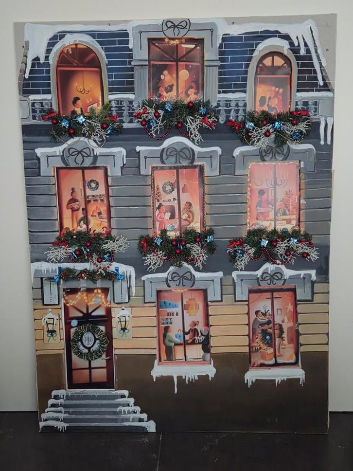 Victoriaans kersthuis op plaat, Diversen, Kerst, Ophalen