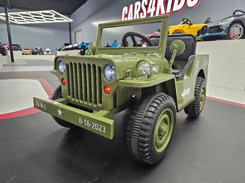 Kinderauto Willy jeep - soft start - leren zit - met RC, Enfants & Bébés, Jouets | Véhicules en jouets, Neuf, Télécommande, Enlèvement ou Envoi