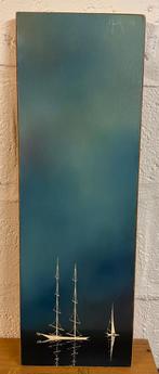Tableau 2 voiliers sur fond bleu (ciel-mer) Martik 72