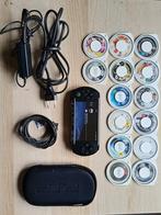 PSP E1004 met 14 games, Consoles de jeu & Jeux vidéo, Consoles de jeu | Sony PSP, Comme neuf, Noir, Enlèvement, Avec jeux