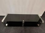 Zwarte glazen tv-meubel, Ophalen, Minder dan 50 cm, Gebruikt, Modern, minimalistisch design