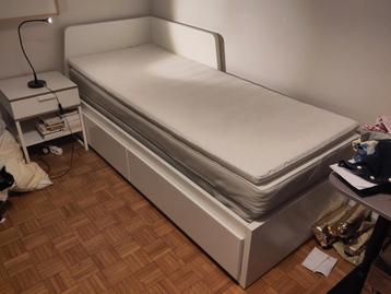 Canapé-lit IKEA Flekke + option matelas/surmatelas, Utilisé, 200 cm, Enlèvement, 80 cm