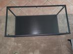 Salontafel zwart met glas 100x50x42, Huis en Inrichting, Tafels | Salontafels, Ophalen, 50 tot 100 cm, Modern industriël, 50 tot 100 cm