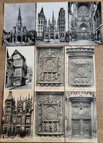 11 oude postkaarten: Rouen - Frankrijk