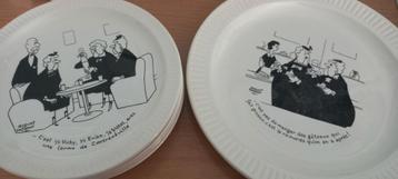 Vintage assiettes et plat humoristiquesJacques Faizant, Enlèvement, Comme neuf, Autres styles, Assiettes(s)