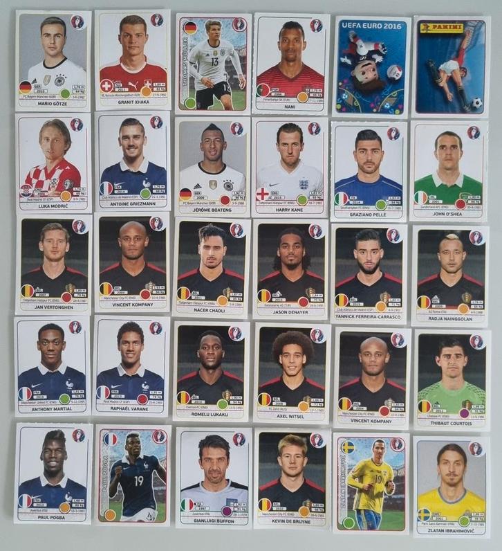 Pak van 30 Panini-stickers UEFA EURO 2016 Frankrijk, Hobby en Vrije tijd, Stickers en Plaatjes, Zo goed als nieuw, Ophalen of Verzenden