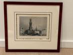 Gravure Halletoren en Markt Brugge (Bartlett), Antiek en Kunst, Ophalen of Verzenden