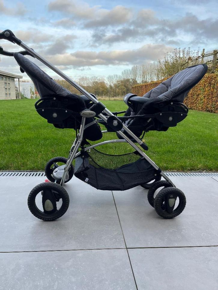 Tweeling buggy, Kinderen en Baby's, Buggy's, Zo goed als nieuw, Overige merken, Duomodel, Voetenzak, Zonnekap, Ophalen