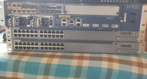 1 juniper router MX5 - 2 juniper EX4300 router/switches, Computers en Software, Netwerk switches, Refurbished, Ophalen