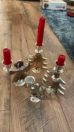 4 kerstmis kaarsenhouders, Maison & Meubles, Accessoires pour la Maison | Bougeoirs & Bougies, Enlèvement