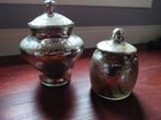 Twee glazen potten in "armeluiszilver", Ophalen of Verzenden, Nieuw