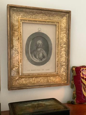 18E EEUWS GRAVURE MAURICE DE SAXE (1696-1750) beschikbaar voor biedingen