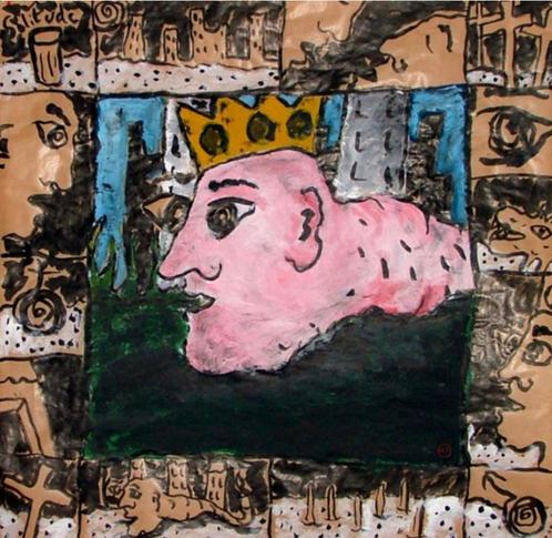Peinture esprit COBRA + Figuation Libre, Antiek en Kunst, Kunst | Schilderijen | Modern, Verzenden
