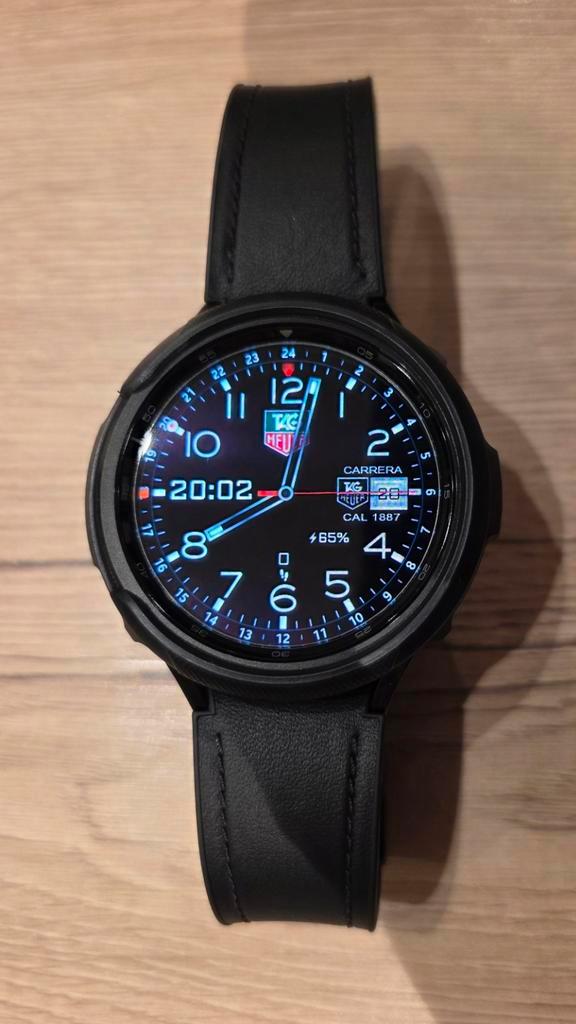 Samsung Galaxy watch 6 classic (47 mm) + coque, Handtassen en Accessoires, Smartwatches, Zo goed als nieuw, Android, Zwart, Afstand