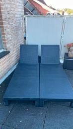 2 Rotan ligbedden, Tuin en Terras, Ophalen, Zo goed als nieuw, Rotan